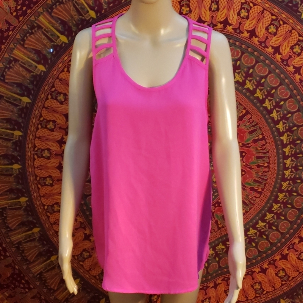 Skies Are Blue strappy sleeveless blouse size XL